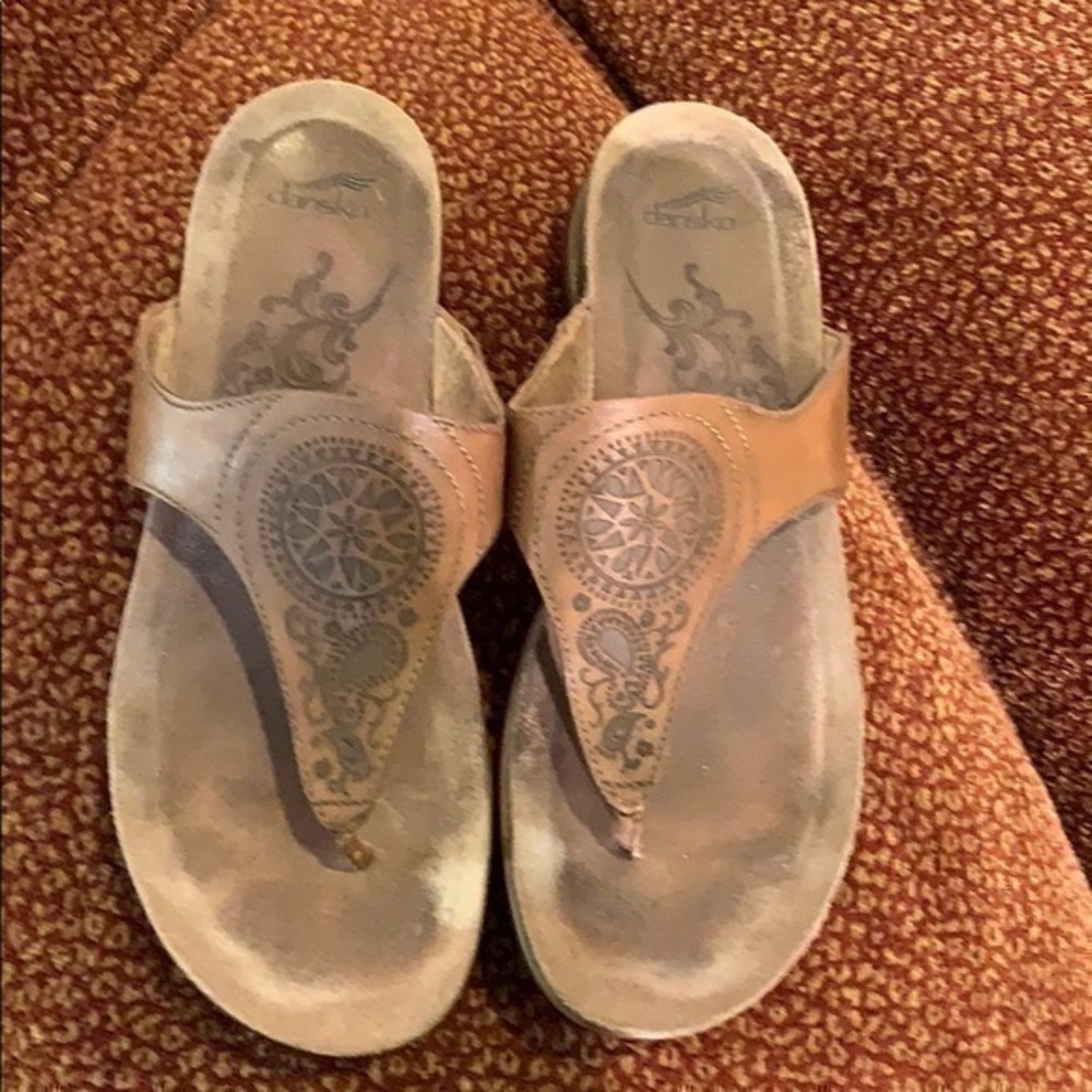 Dansko leather tooled sandals